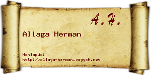Allaga Herman névjegykártya